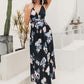Tie Front Backless Wrap Floral Dress