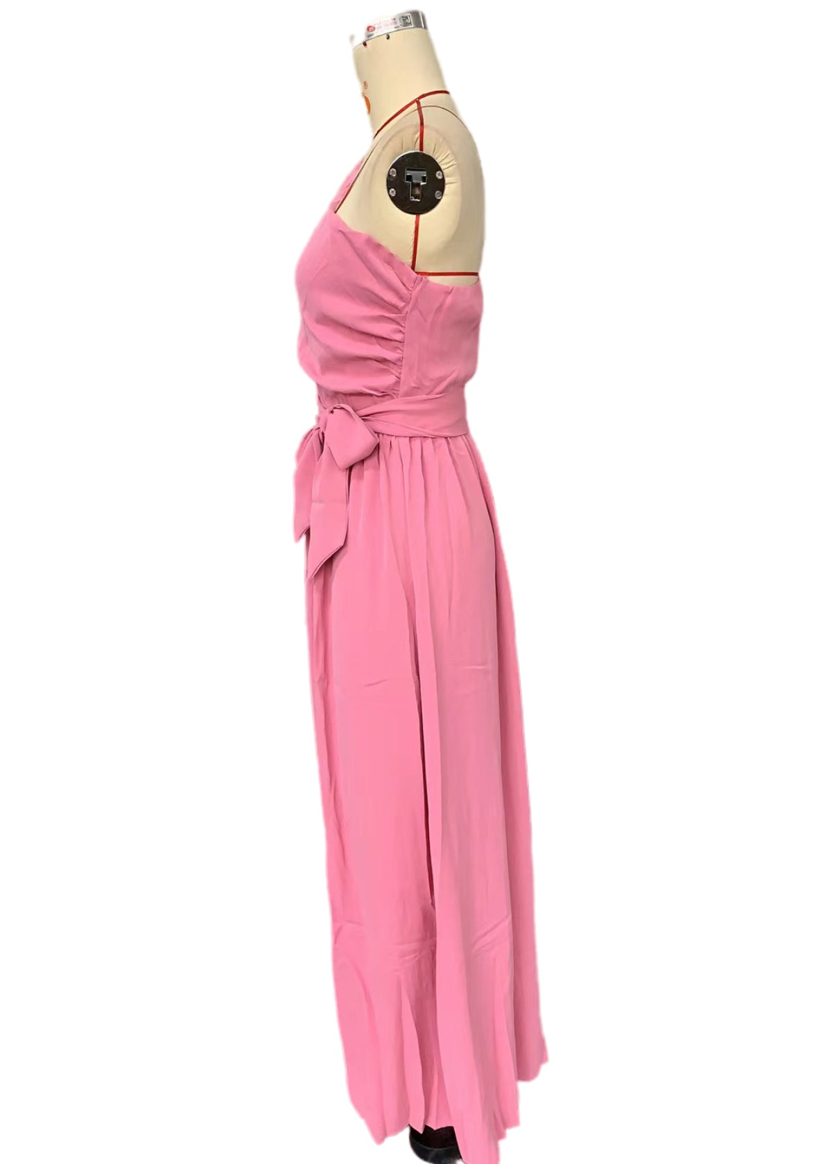 Twist Shoulder Belted Split Thigh Dress