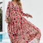 Wild Lotus Ruffle Tiered Maxi Dress