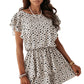 Valentine Heart Print Tiered Ruffled High Waist Mini Dress