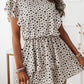 Valentine Heart Print Tiered Ruffled High Waist Mini Dress