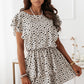 Valentine Heart Print Tiered Ruffled High Waist Mini Dress