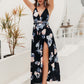 Tie Front Backless Wrap Floral Dress