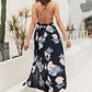 Tie Front Backless Wrap Floral Dress