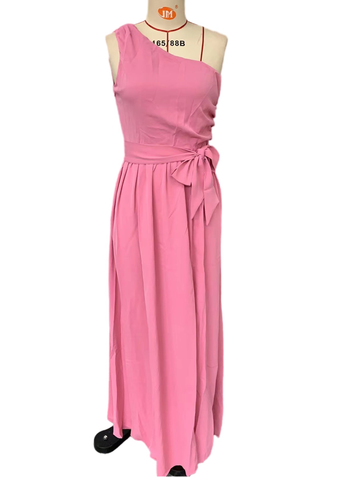 Twist Shoulder Belted Split Thigh Dress