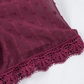 Wine Red Lace Splicing V-Neck Swiss Dot Short Sleeve Top