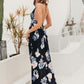 Tie Front Backless Wrap Floral Dress