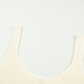 White Crochet Knit Tank With Ruffle