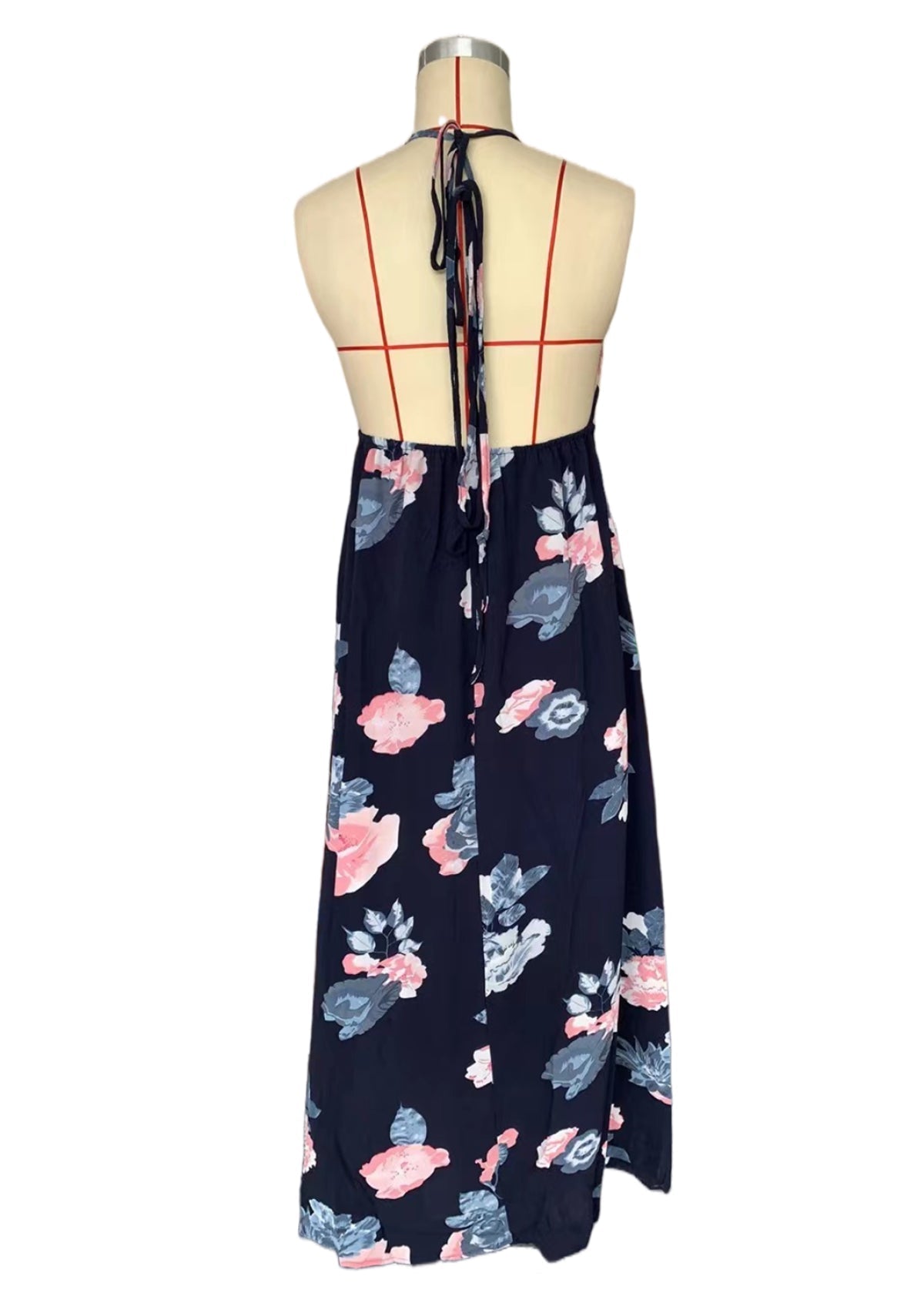 Tie Front Backless Wrap Floral Dress