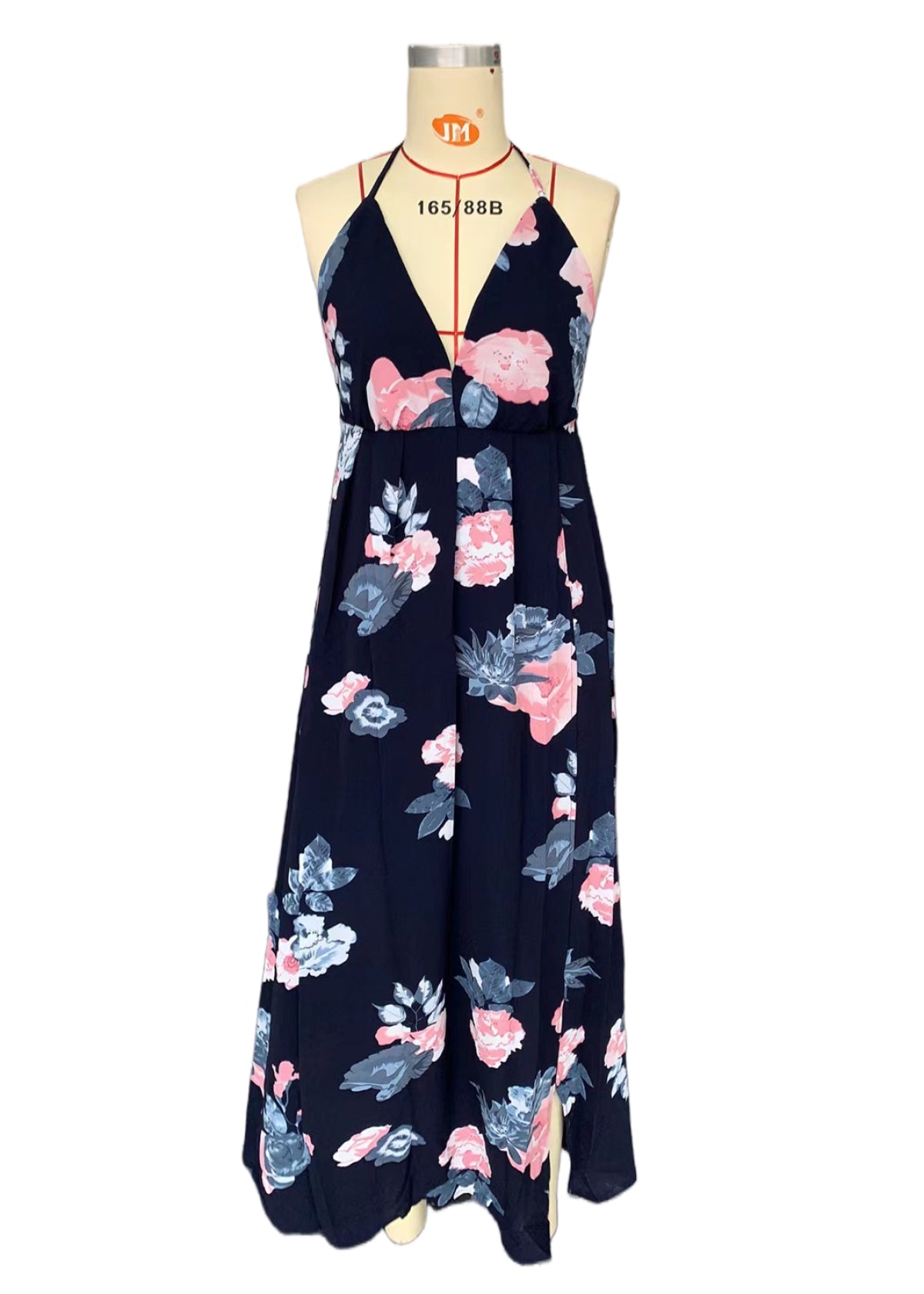 Tie Front Backless Wrap Floral Dress