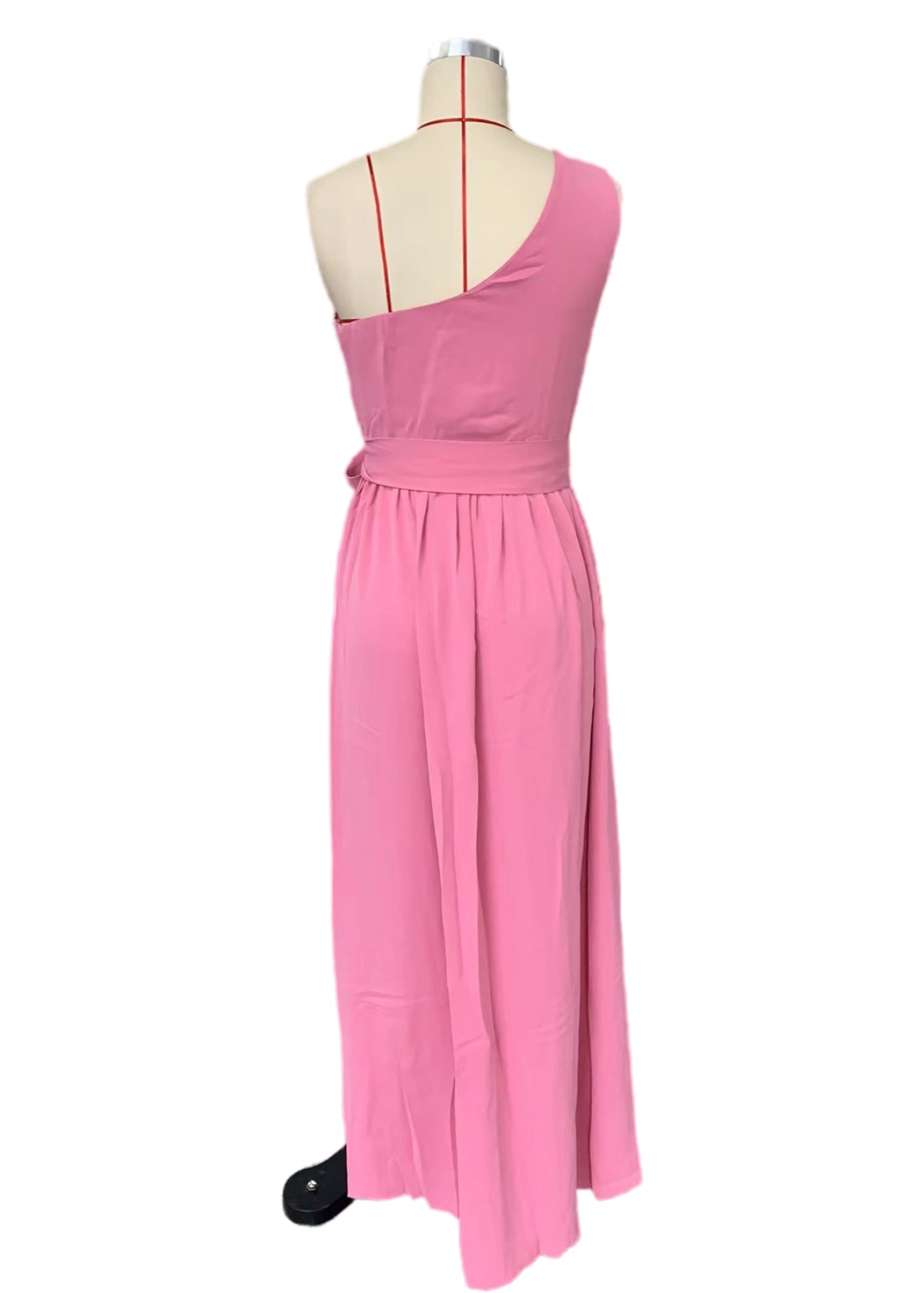 Twist Shoulder Belted Split Thigh Dress