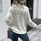 V-Neck Long Sleeve Solid Cable Knit Sweater