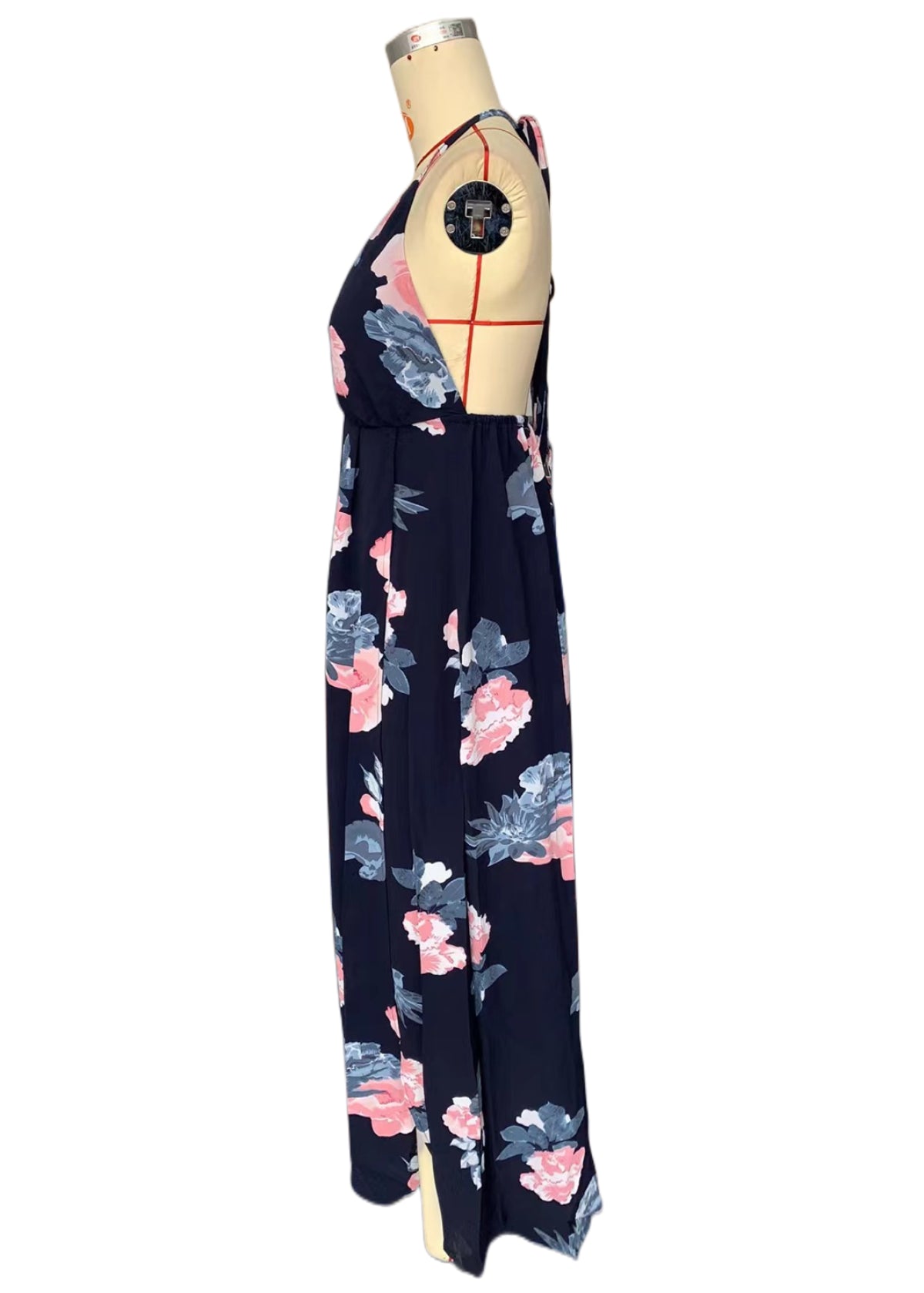 Tie Front Backless Wrap Floral Dress