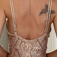 Surplice Neck Split Thigh Sequin Cami Dress