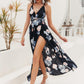 Tie Front Backless Wrap Floral Dress
