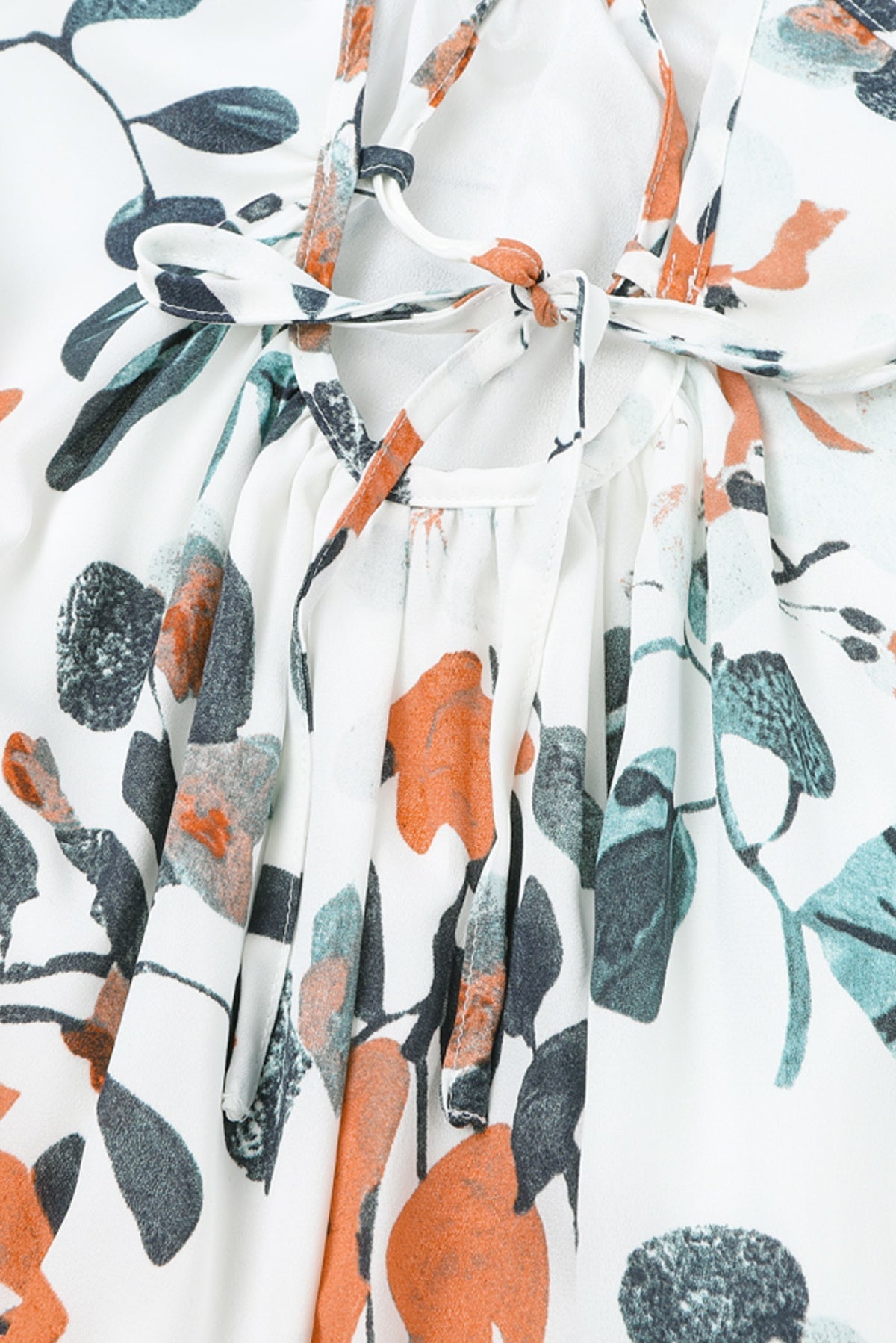 White Floral Print Spaghetti Straps Maxi Dress