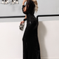 Split Sleeve Sequin Bodycon Maxi Dress