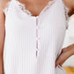 White Ribbed Lace Trim Racerback Tank