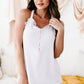 White Ribbed Lace Trim Racerback Tank