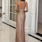 Surplice Neck Split Thigh Sequin Cami Dress