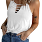 White Ladder Hollow-Out Tank Top