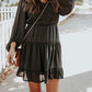 Tiered Ruffle Balloon Sleeve Mini Dress