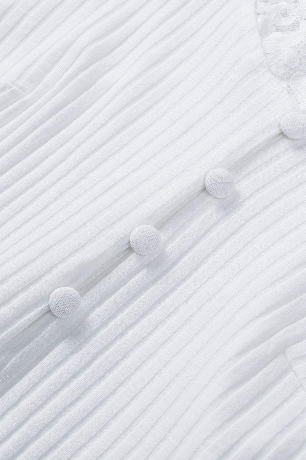 White Ribbed Lace Trim Racerback Tank